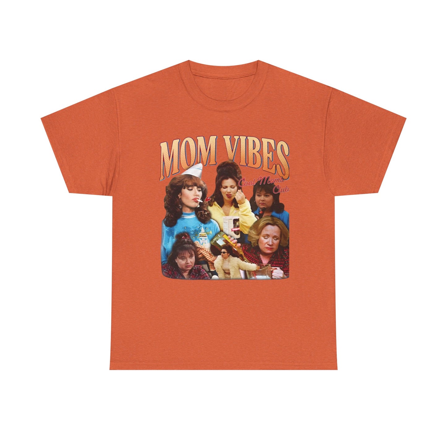 Mom Vibes Retro Graphic T Shirt Vintage Womens Funny 90s Cotton Tee