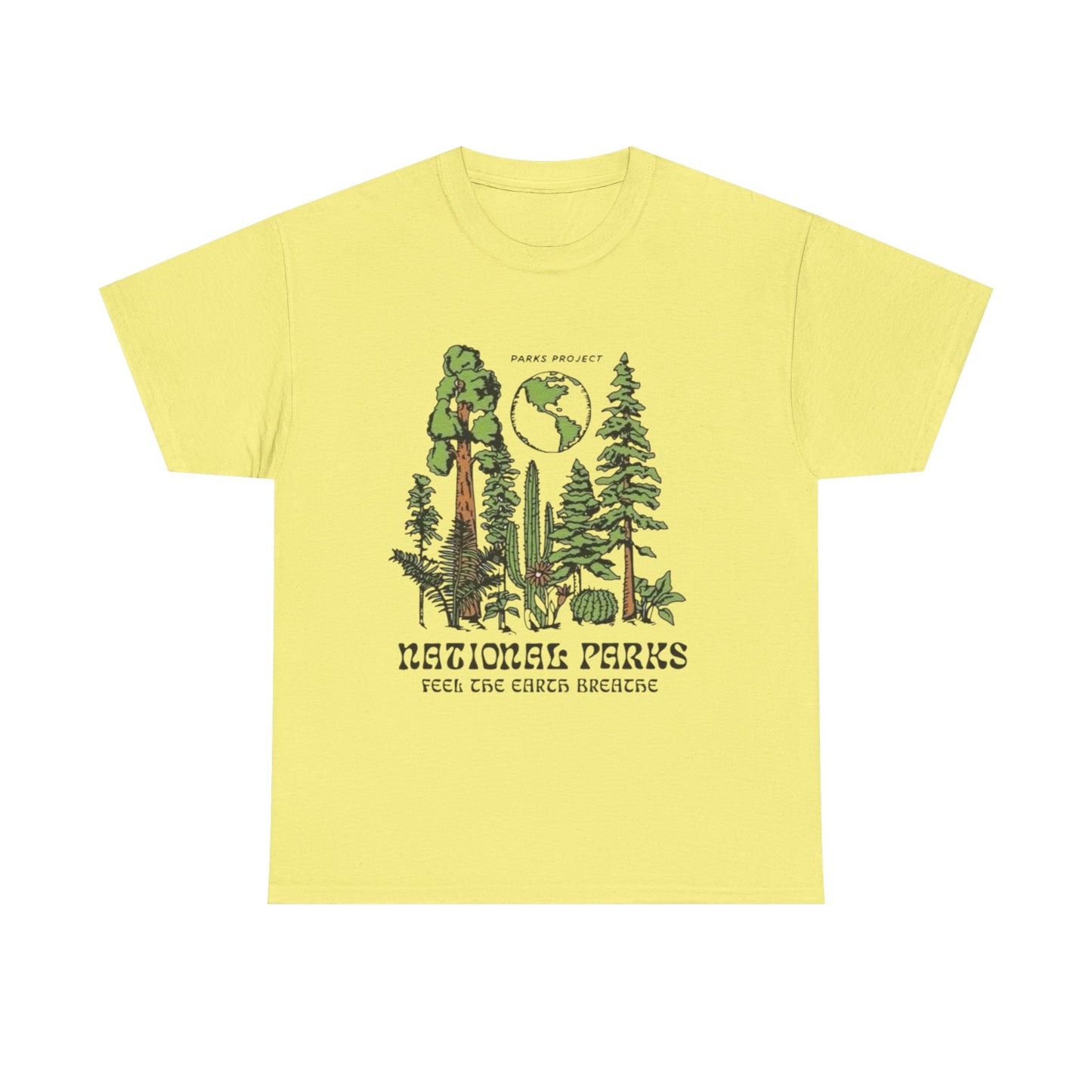 National Parks Feel The Earth Breath Graphic T Shirt Unisex Heavy Cotton Tee