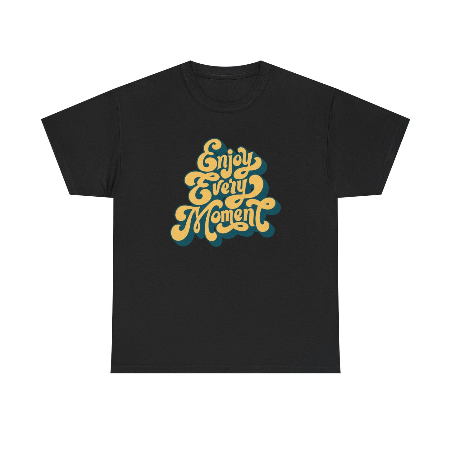 Enjoy Every Moment Graphic T Shirt Groovy Vibes Unisex Heavy Cotton Tee