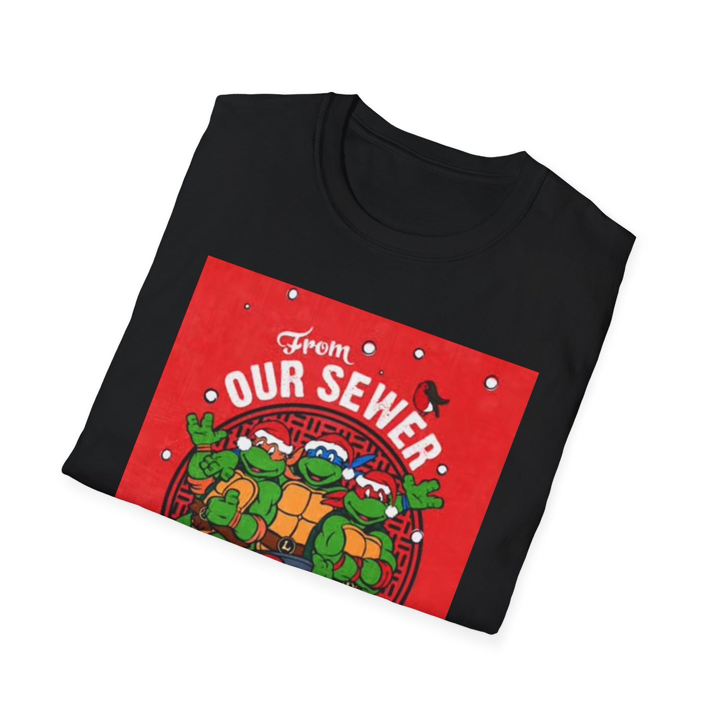 Christmas Turtles Graphic T Shirt Funny Retro Holidays Unisex Softstyle T-Shirt