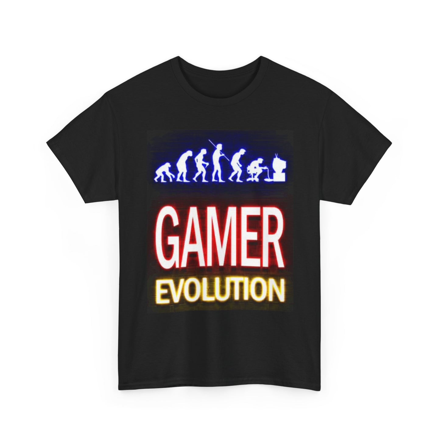 Gamer Evolution Graphic T Shirt Funny Retro Vintage Game Unisex Heavy Cotton Tee