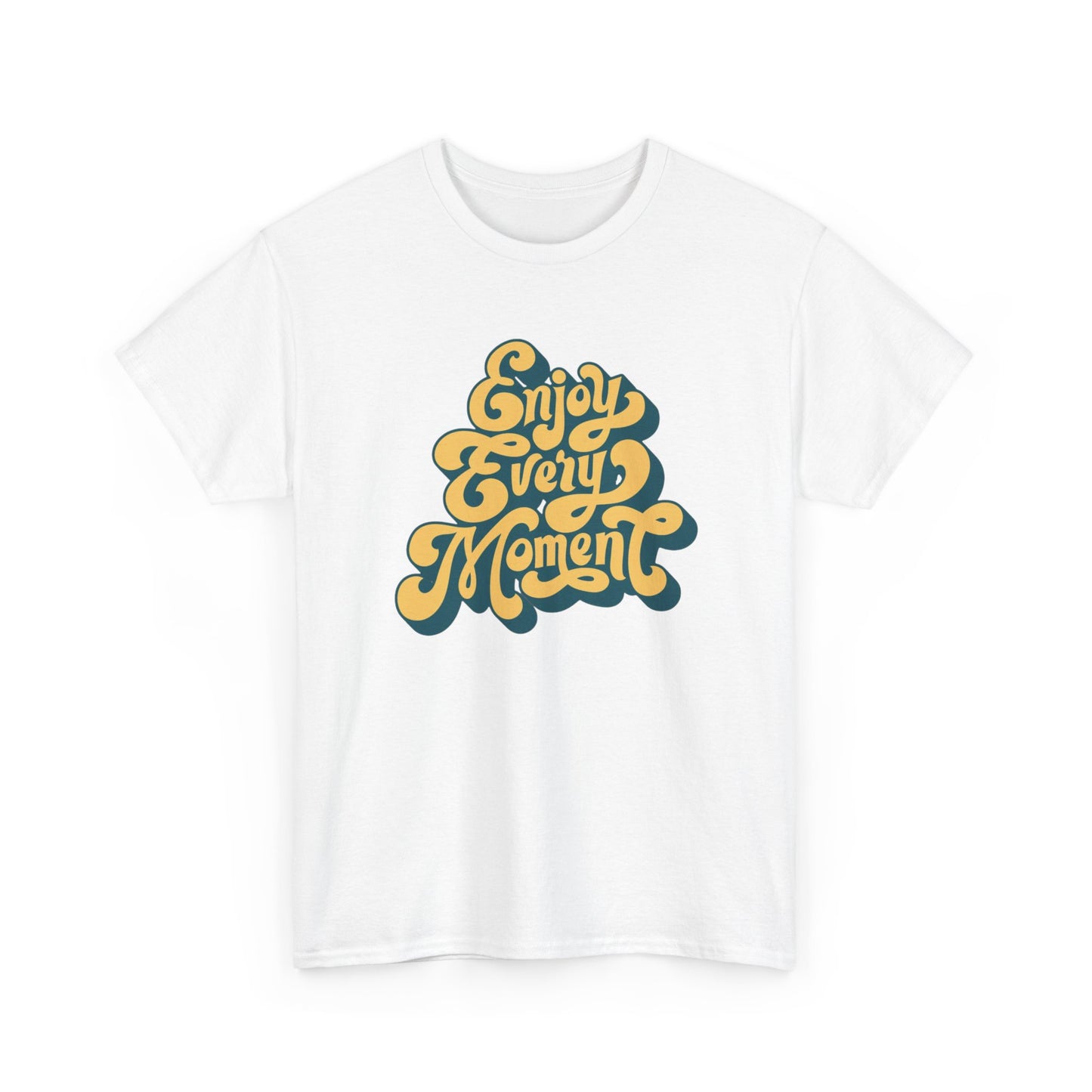 Enjoy Every Moment Graphic T Shirt Groovy Vibes Unisex Heavy Cotton Tee