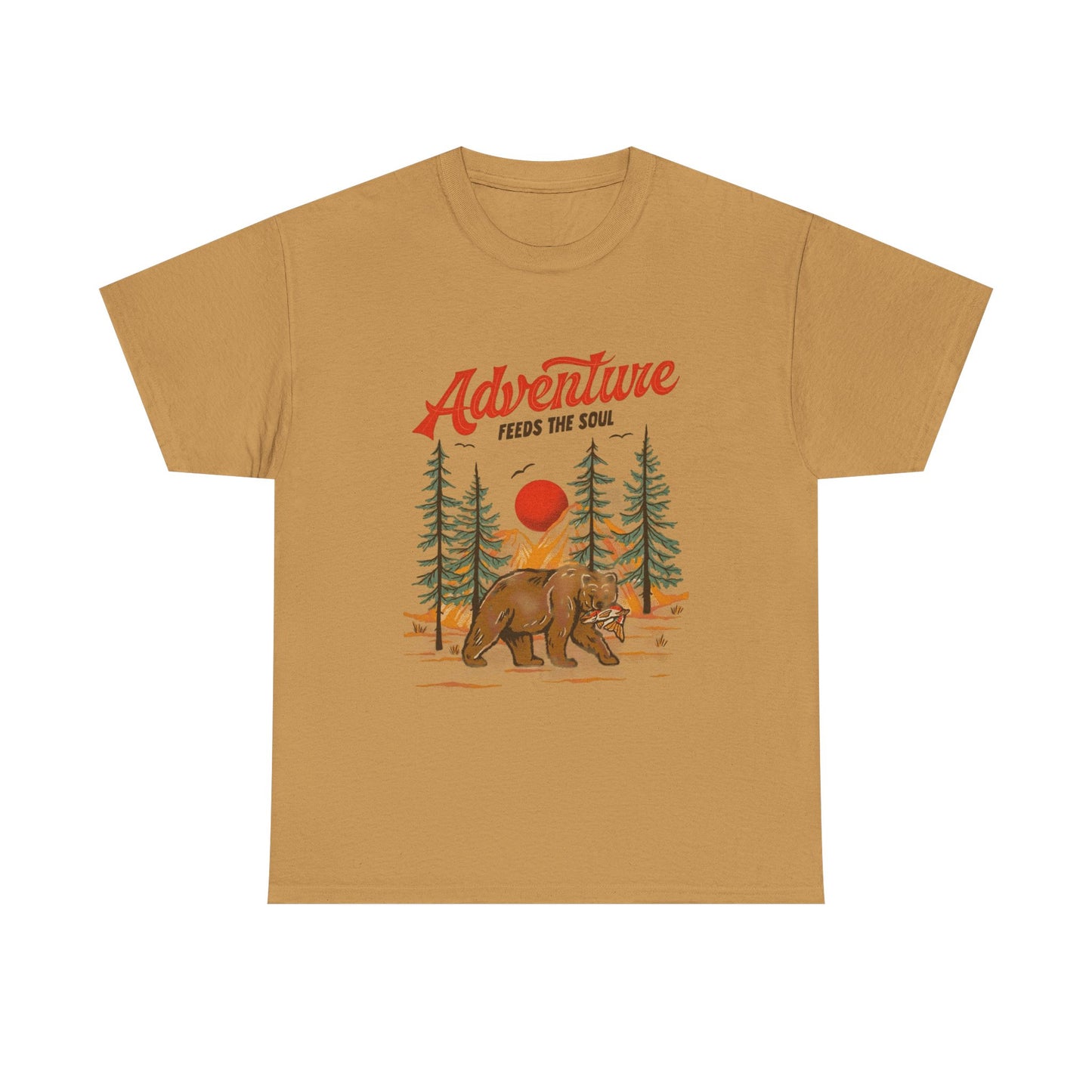 Adventure Feeds The Soul Camping Graphic T-Shirt Cotton Tee New Gift Vintage