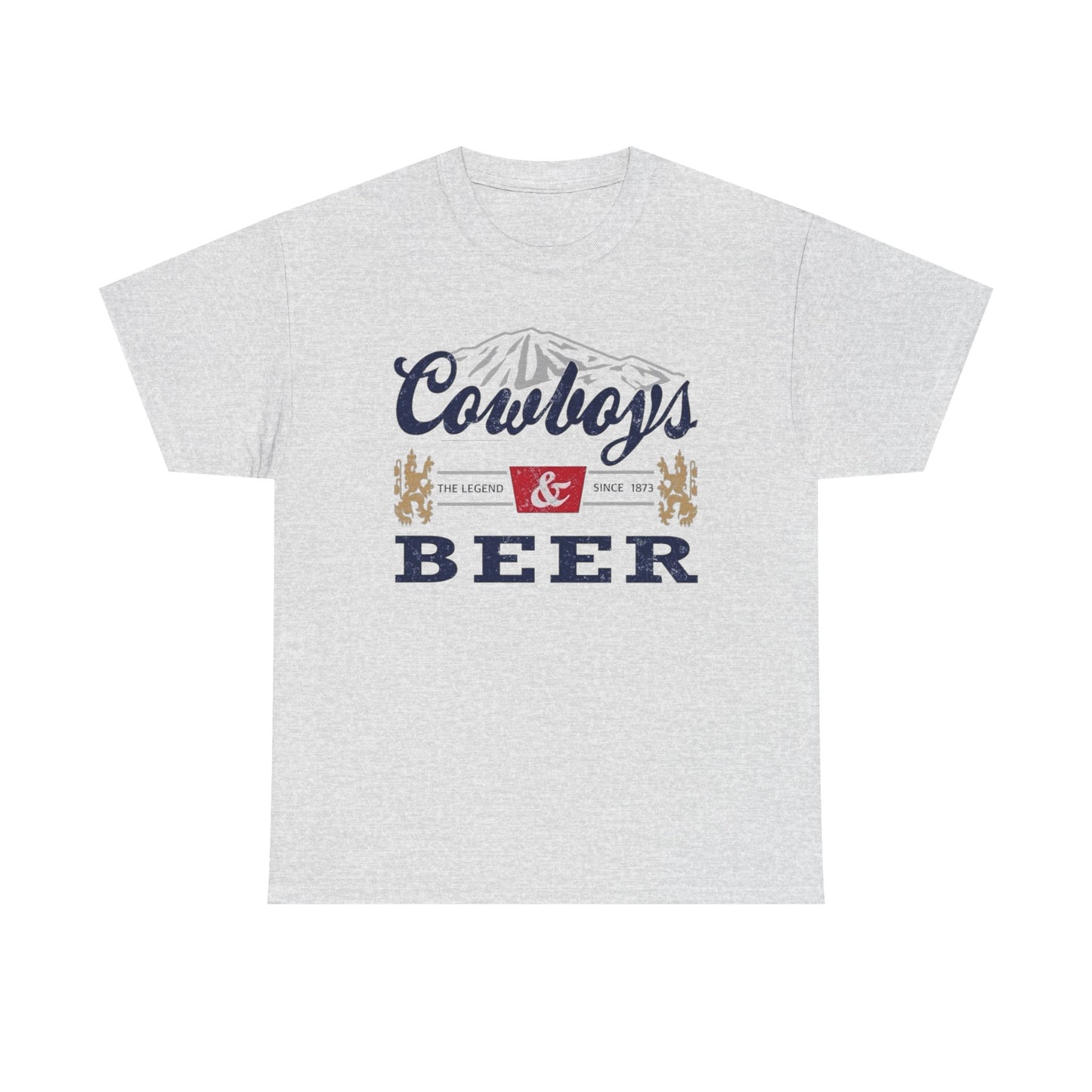 Cowboys And Beer Graphic T Shirt ALL SIZES Tee Unisex Heavy Cotton