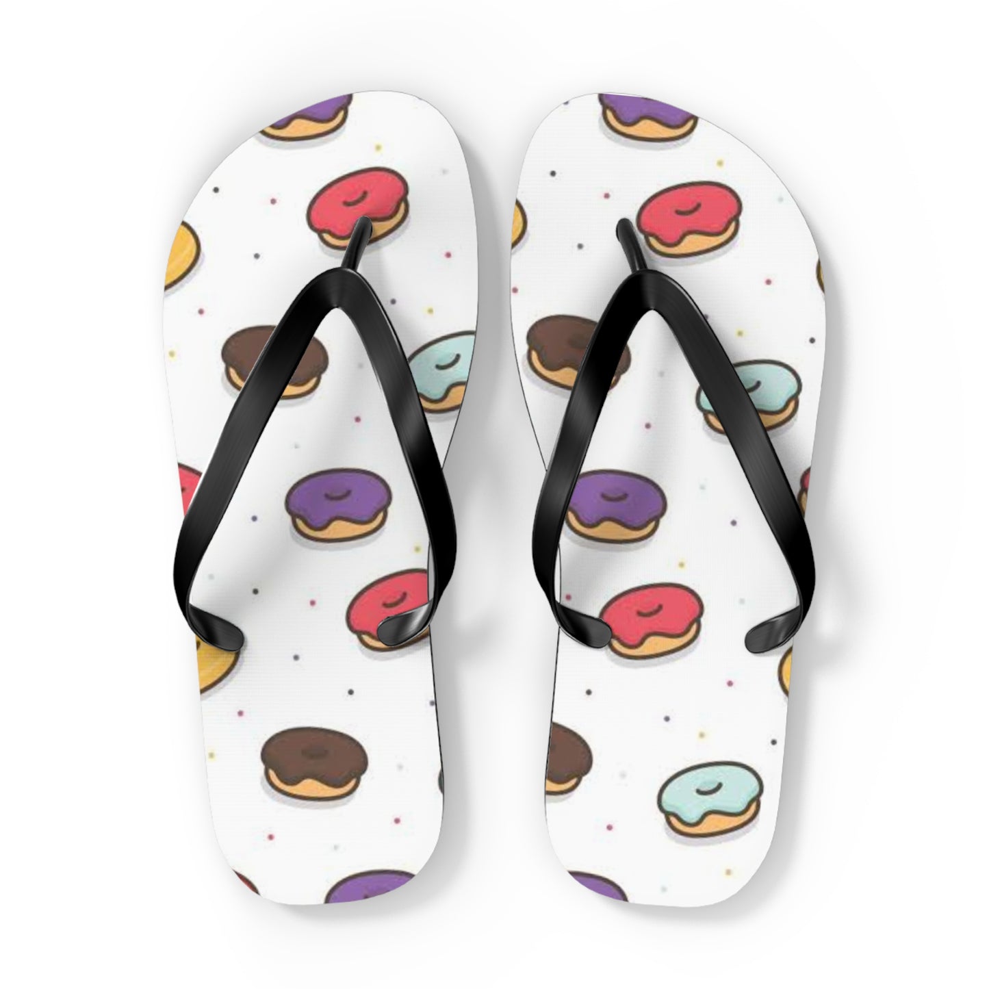 Donuts Summer Sandals, Beach Shoes, Vacation Flip Flops, Pool Slides