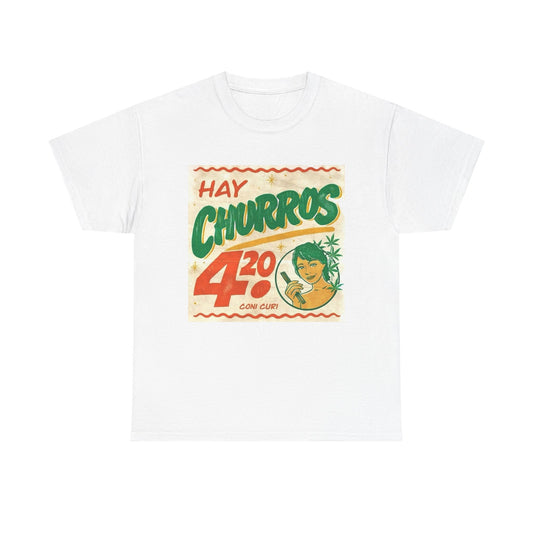 Hay Churros Funny Weed Vintage Graphic T Shirt Unisex Heavy Cotton Tee Gift