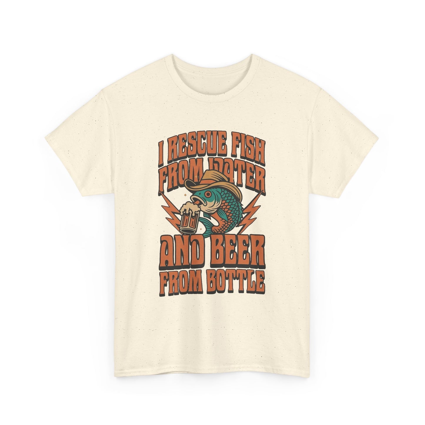 I Rescue Fish And Beer Funny Graphic T Shirt NEW ADULT