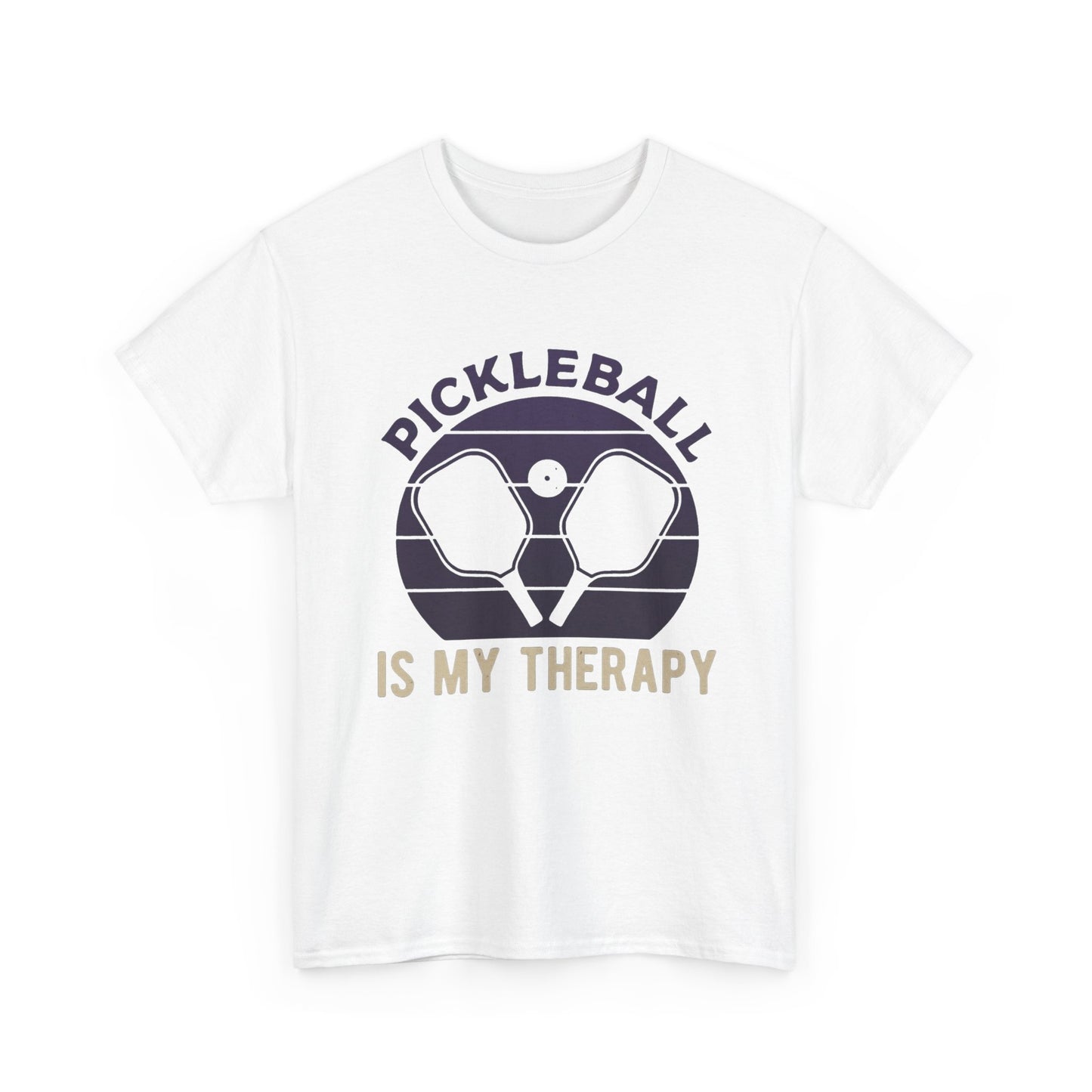Pickleball Is My Therapy Purple Graphic T Shirt Cotton Tee Apparel New