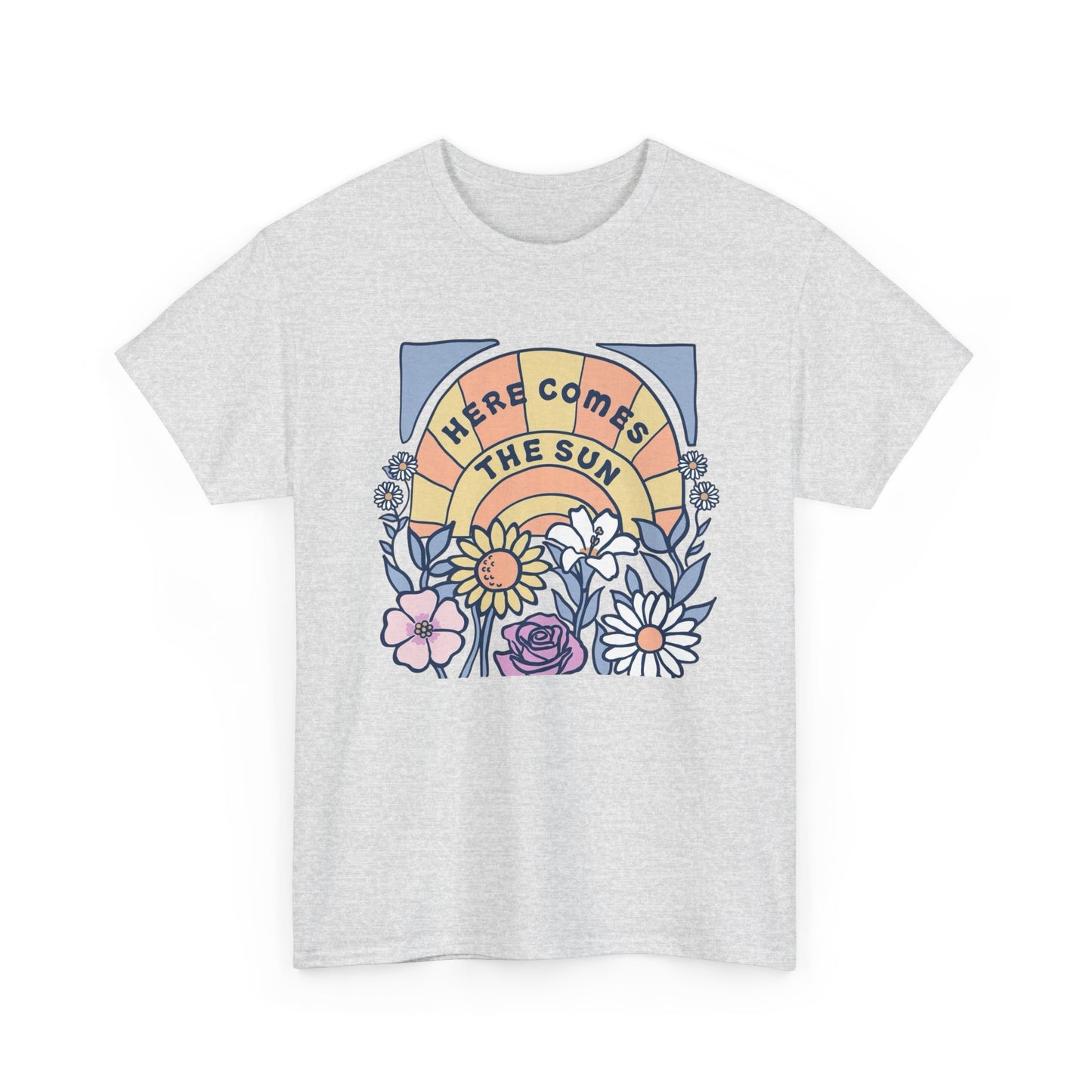 Here Comes The Sun Graphic T Shirt NEW Adult Unisex Heavy Cotton Tee