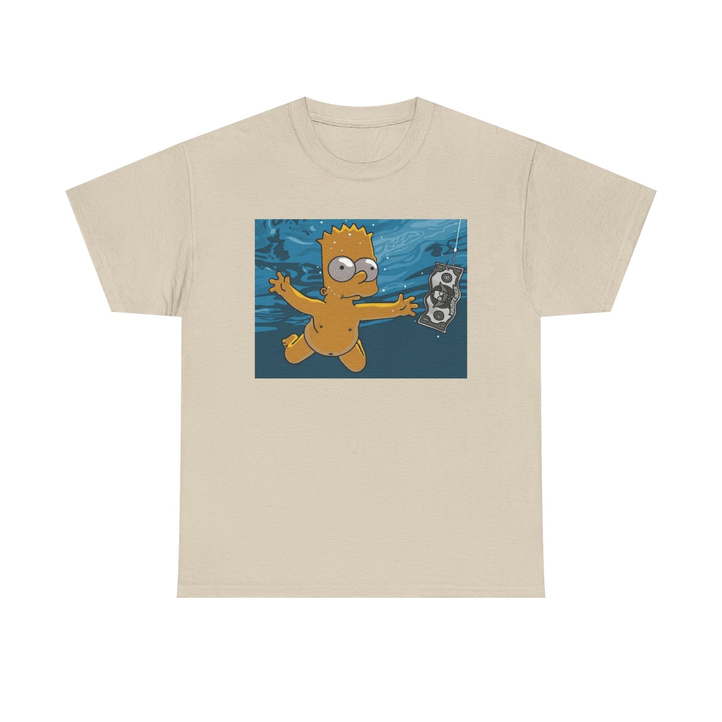 Simpsons T-shirt vintage nirvana retro art funny graphic Unisex Heavy Cotton Tee