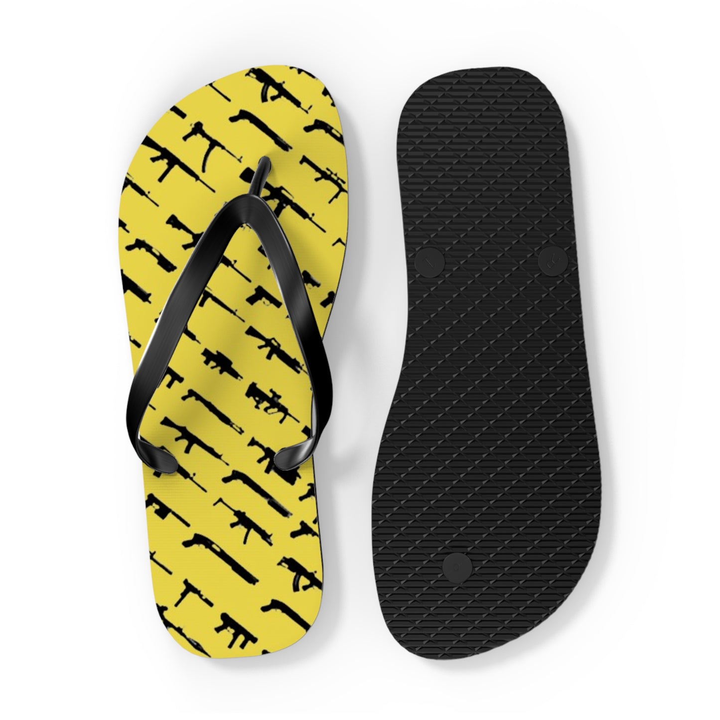 WAVES And SUN Co Sandals Yellow Guns - Flip Flops -Slides Summer Beach BRAND NEW