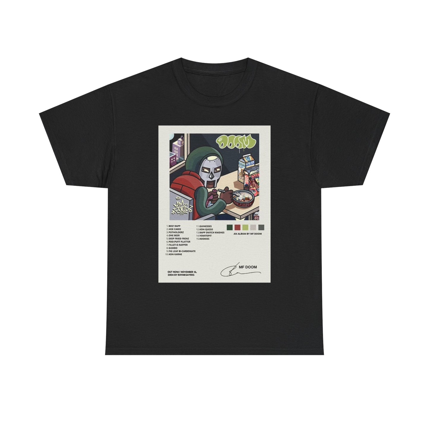 MF Doom Graphic T Shirt Vintage Gaming Cartoon Unisex Heavy Cotton Tee