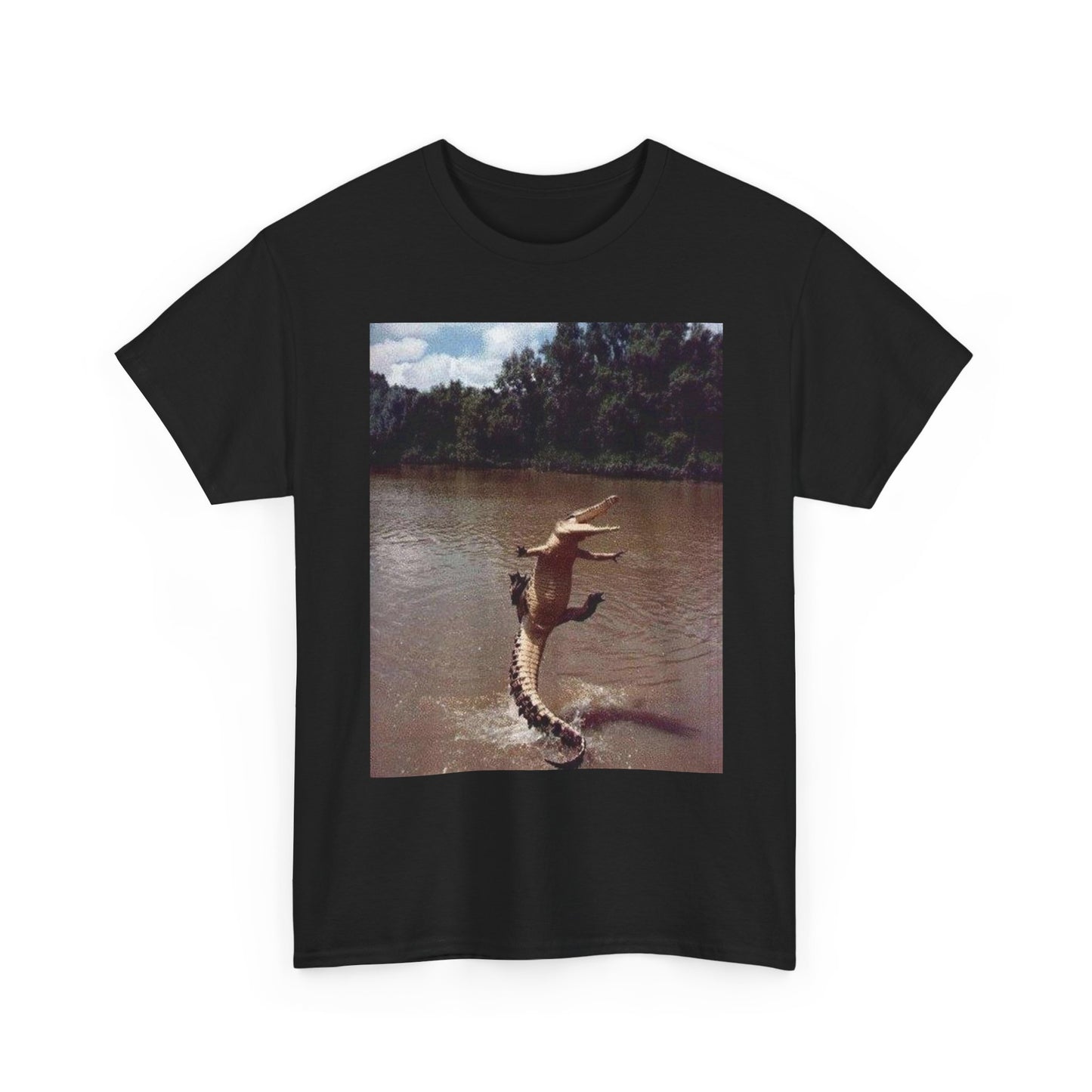 Funny Alligator Crocodile Florida Swamp Puppy Graphic T-Shirt Heavy Cotton NEW