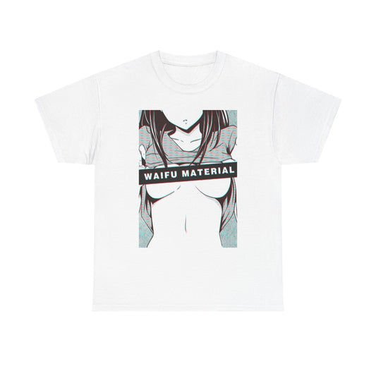 Waifu Material Graphic T Shirt Anime Comic Unisex Heavy Cotton Tee