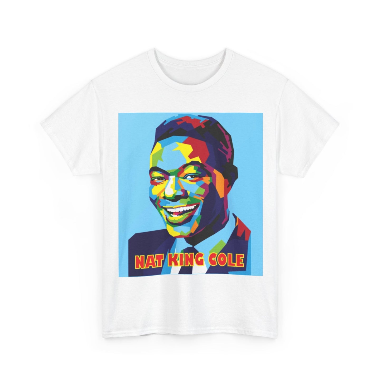 Nat King Cole shirt Vintage Neon Art Classic Music retro Unisex Heavy Cotton Tee