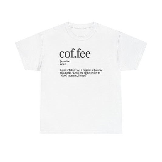 Coffee Definition Graphic T Shirt Funny Poster Coffee Lover Unisex Heavy Cotton
