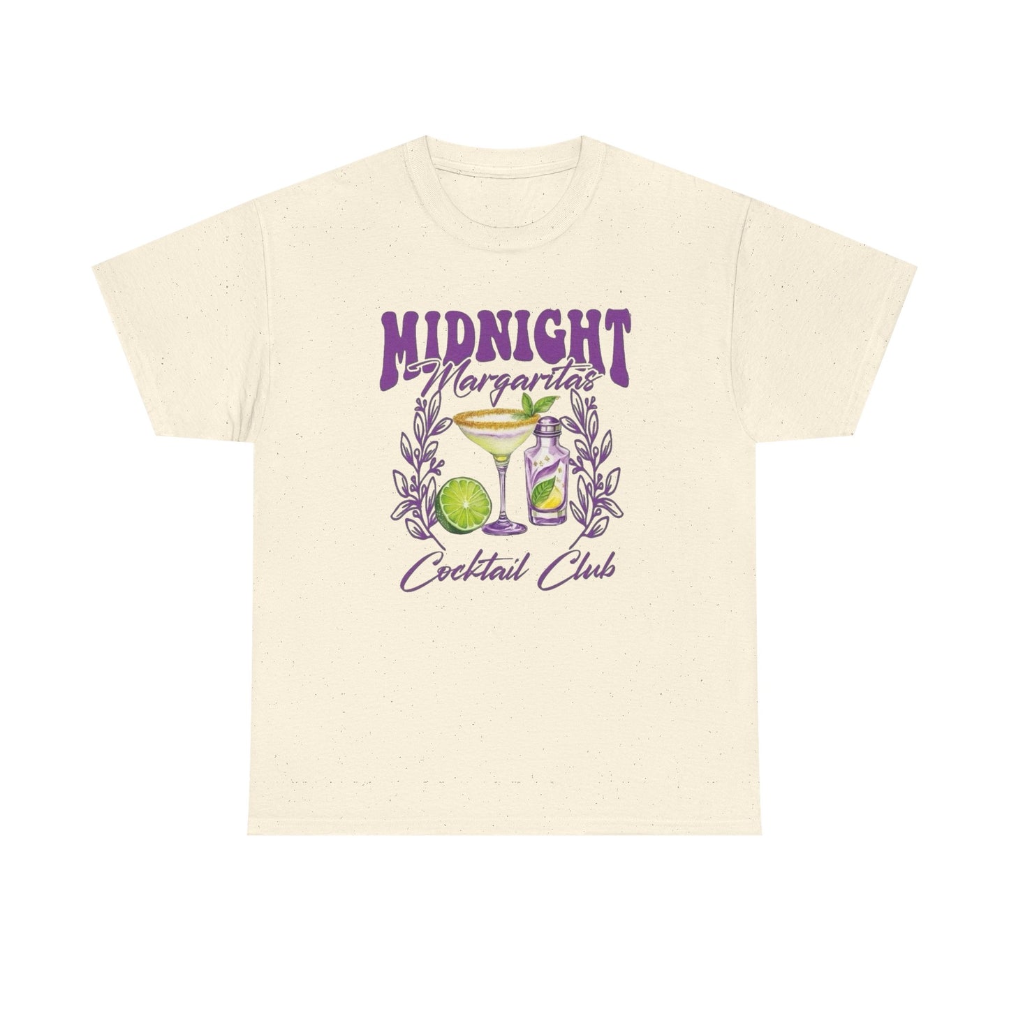Midnight Margaritas Cocktail Club Graphic T Shirt NEW Unisex Heavy Cotton Tee