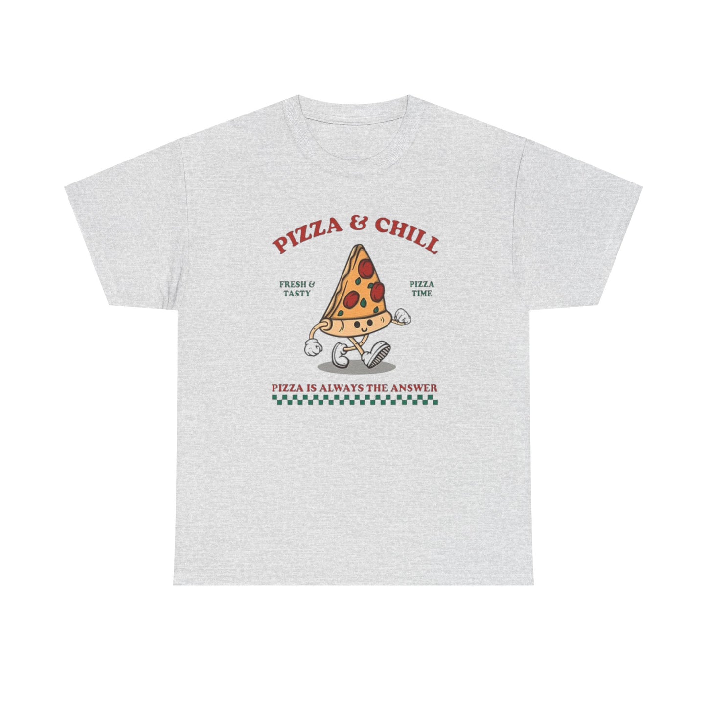 Pizza And Chill Graphic T Shirt Pizza Party Unisex Heavy Cotton Tee