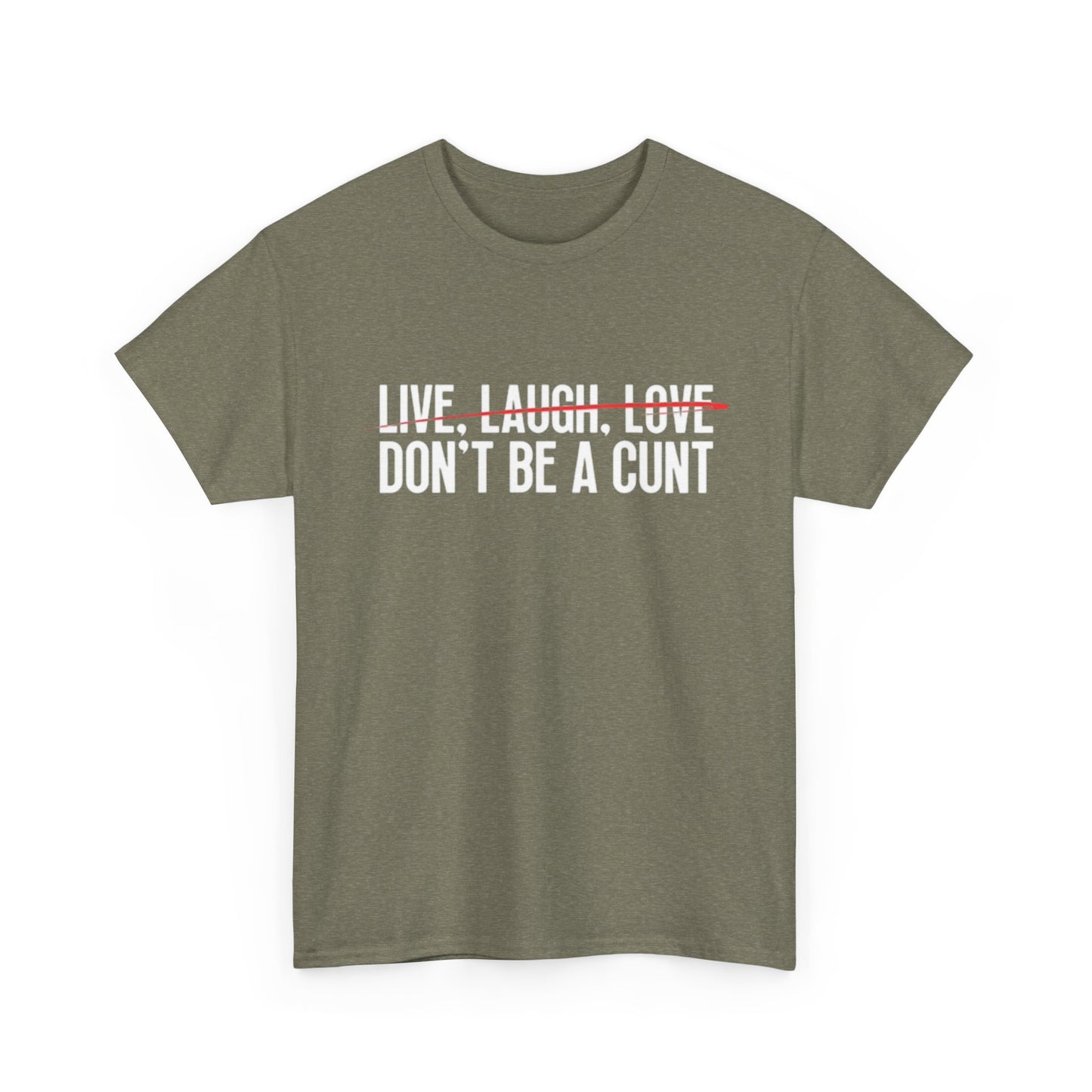 Live Laugh Love Funny Graphic T Shirt Comedy Gift Unisex Heavy Cotton Tee