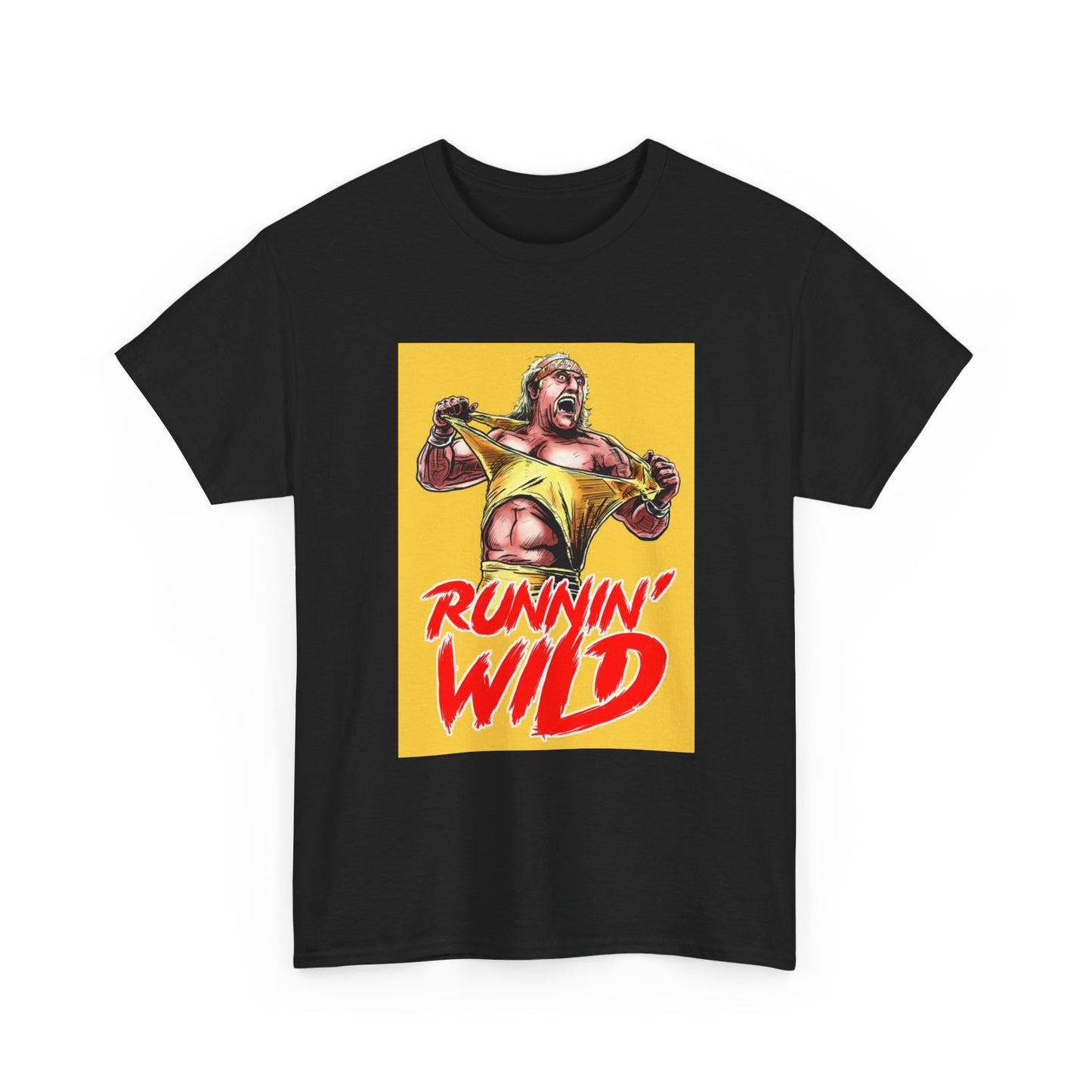 Hulk Tshirt Vintage Wrestling Runnin Wild Hogan Cartoon Graphic Heavy Cotton Tee