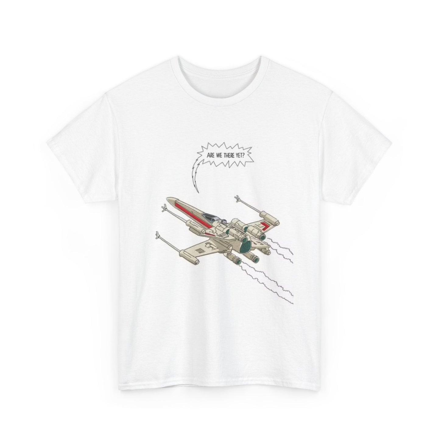 Are We There Yet T Shirt Funny Space Ship Rocket Unisex Heavy Cotton Tee