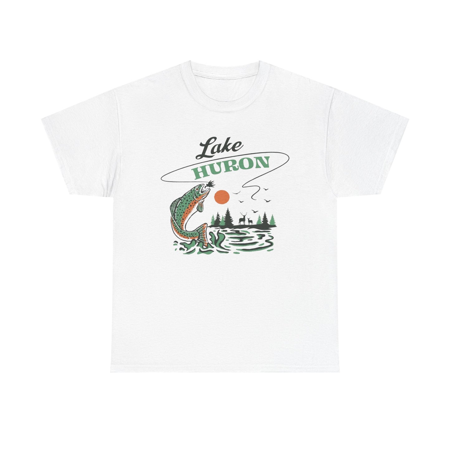 Lake Huron Graphic T Shirt Unisex Heavy Cotton Tee
