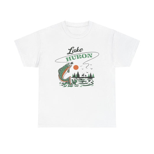 Lake Huron Graphic T Shirt Unisex Heavy Cotton Tee