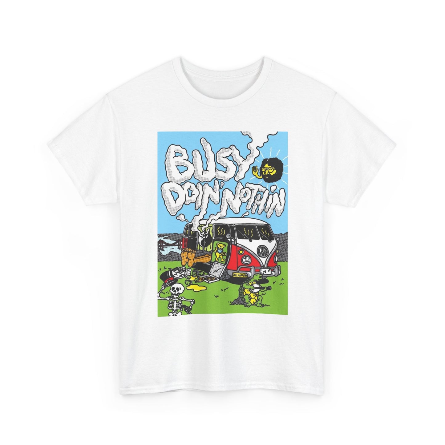 Jerry Garcia Busy Doin Nothin Graphic T Shirt Unisex Heavy Cotton Tee