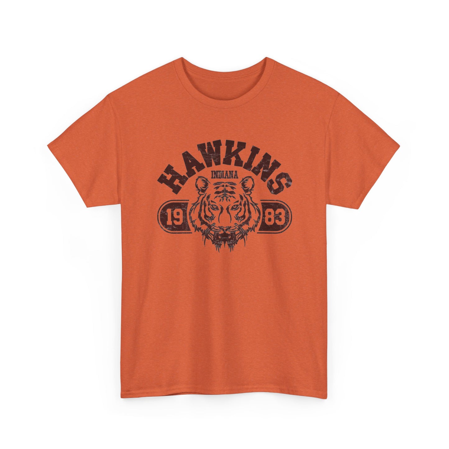 Hawkins Indiana Retro TV Graphic T Shirt Unisex Heavy Cotton Tee