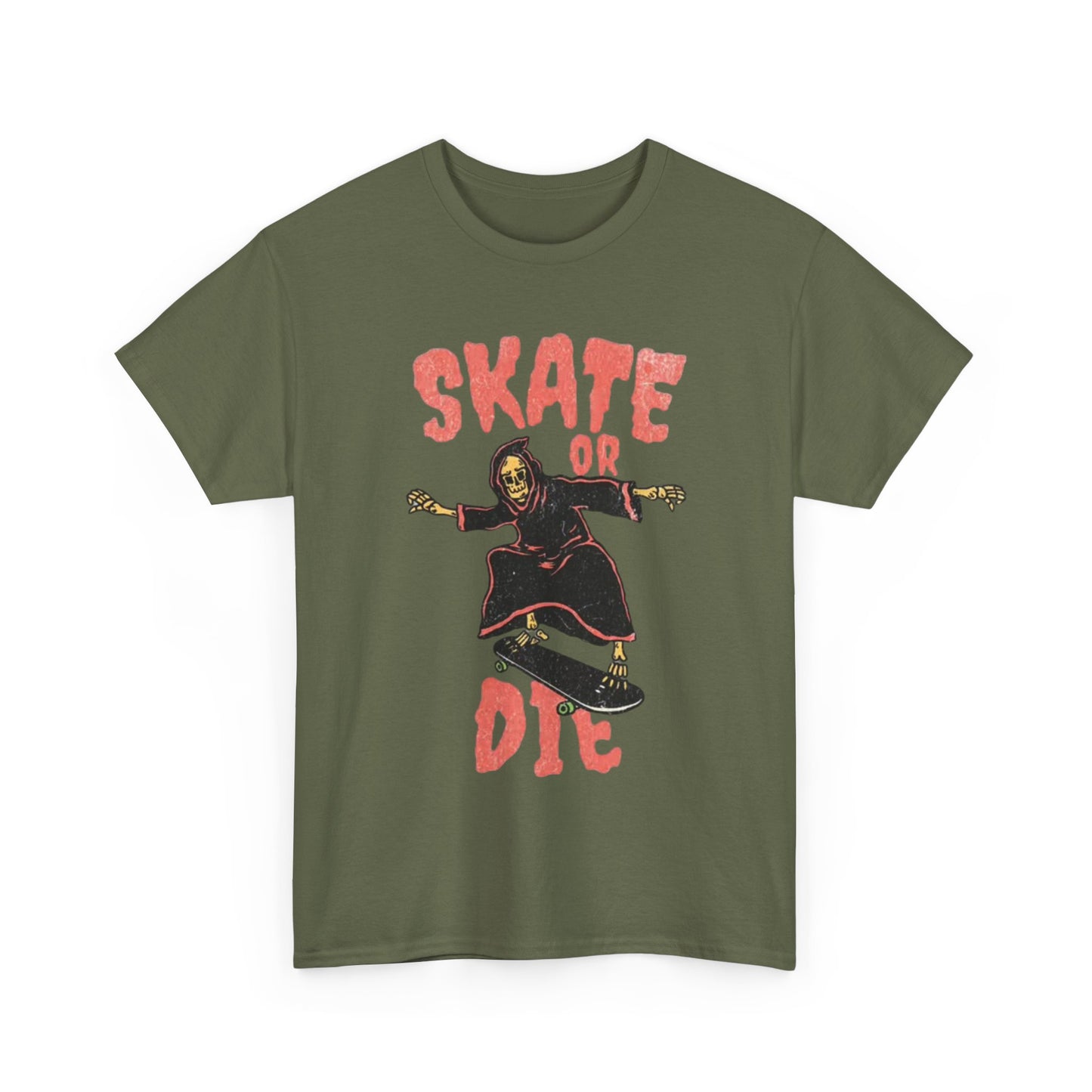 Skate Or Die Shirt Retro Skateboarding Dunks Skeleton Unisex Heavy Cotton Tee