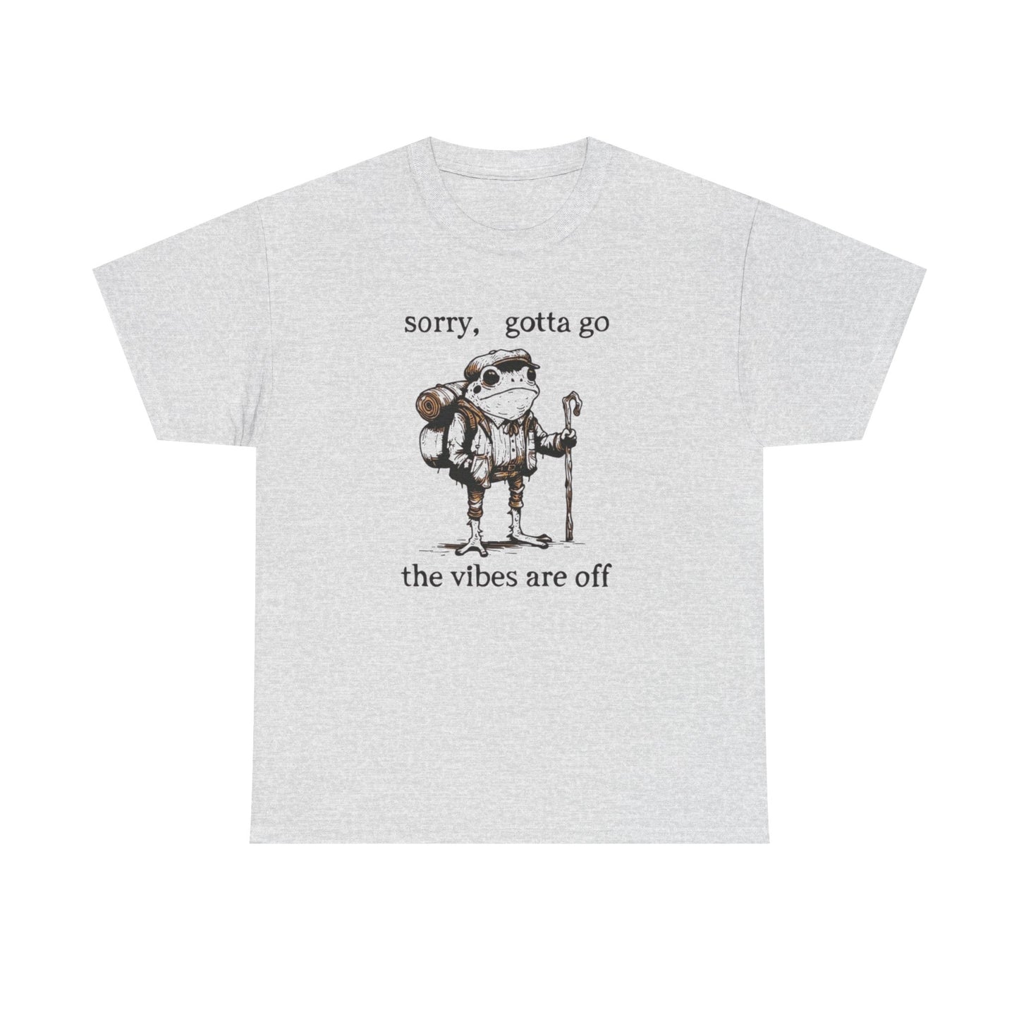 Funny Frog Vibes Graphic T Shirt Unisex Heavy Cotton Tee
