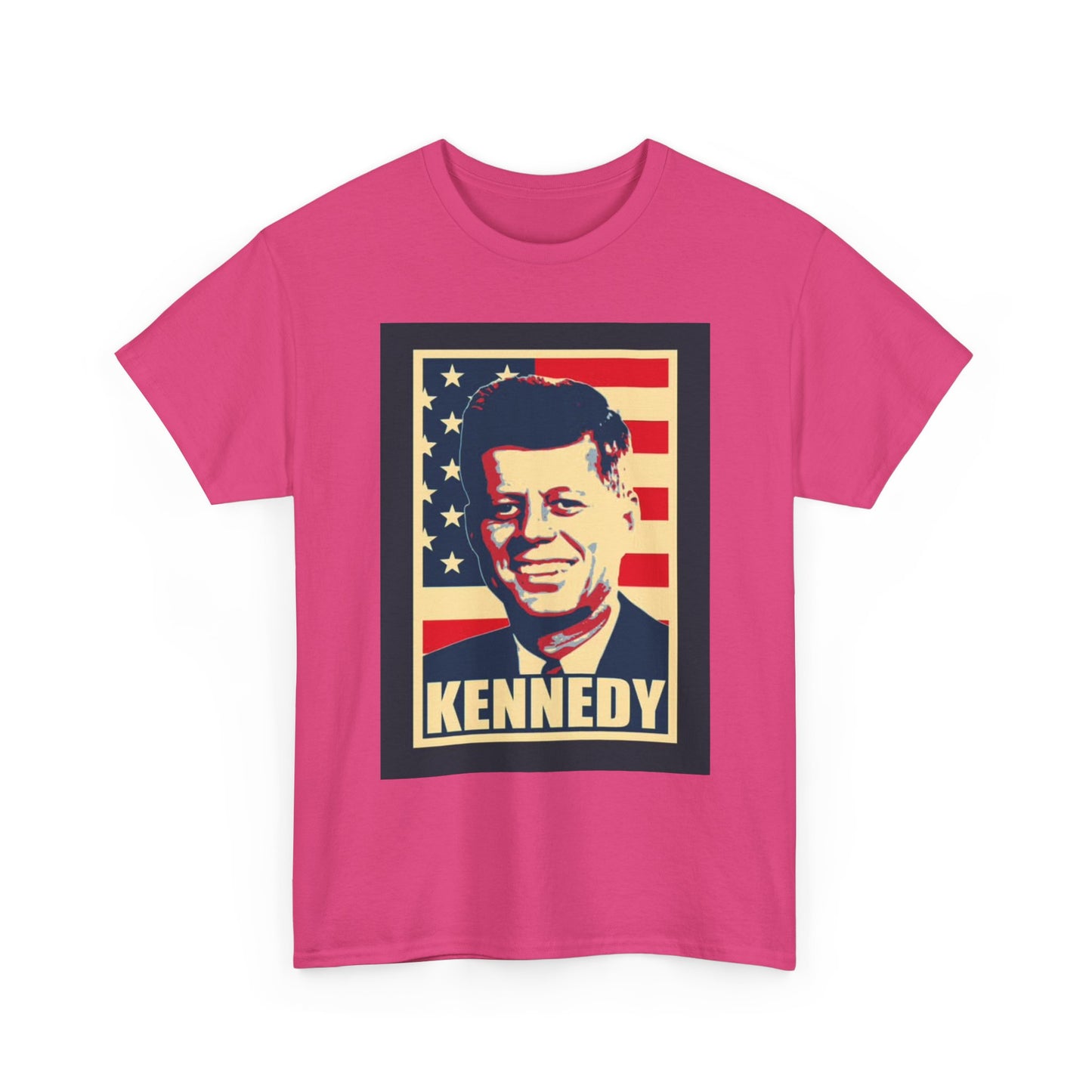 JFK Tshirt John F Kennedy American Flag President Unisex Heavy Cotton Tee