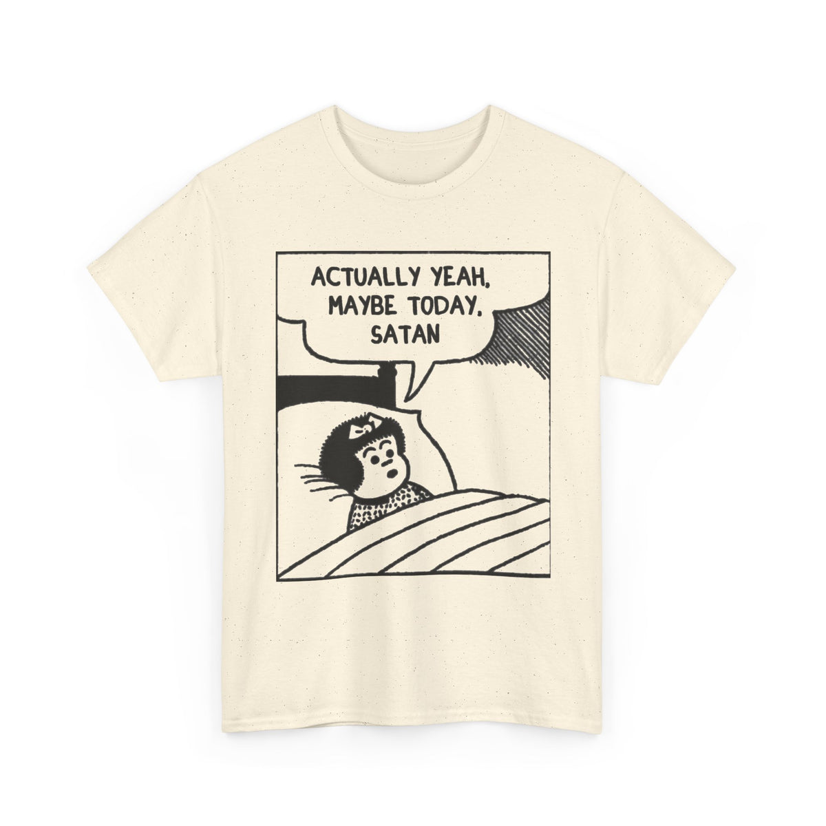 Actually Yeah Maybe Today Satan Comic Tee Men's Graphic Tee