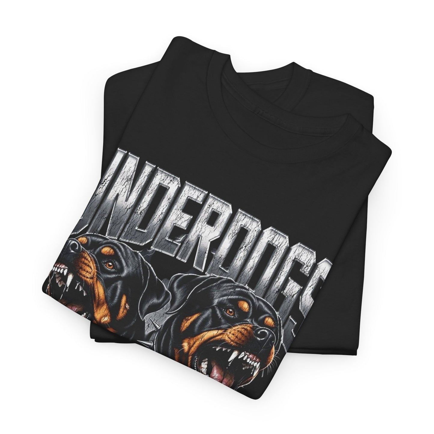 Rottweiler Underdogs Retro Graphic T Shirt Unisex Heavy Cotton Tee