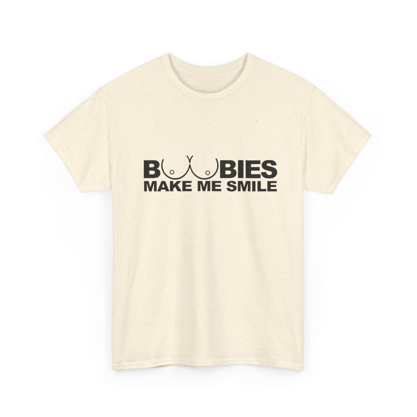 Boobies Make Me Smile Graphic T Shirt ADULT Unisex Heavy Cotton Tee