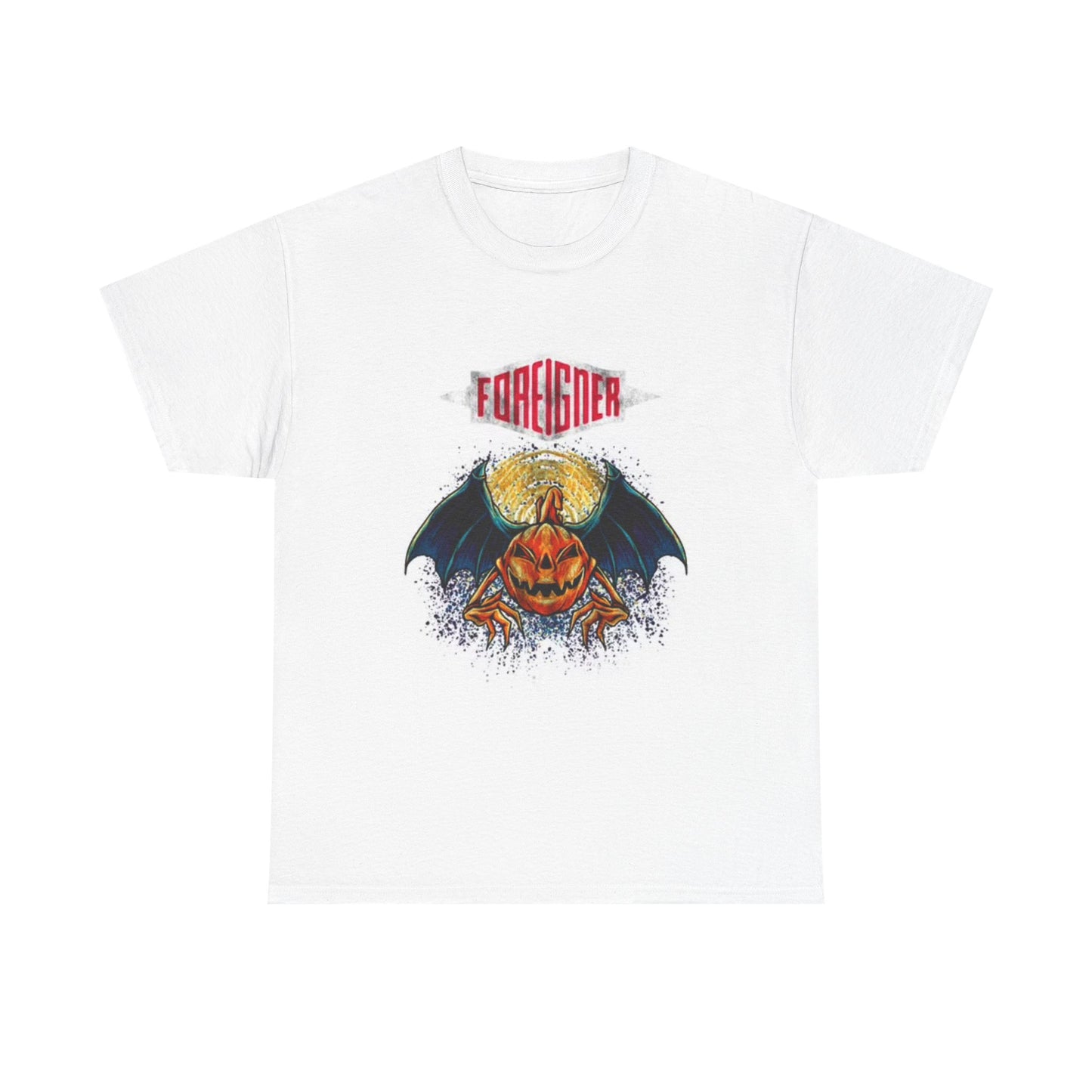 Foreigner Band Graphic Vintage T Shirt Halloween Unisex Heavy Cotton Tee