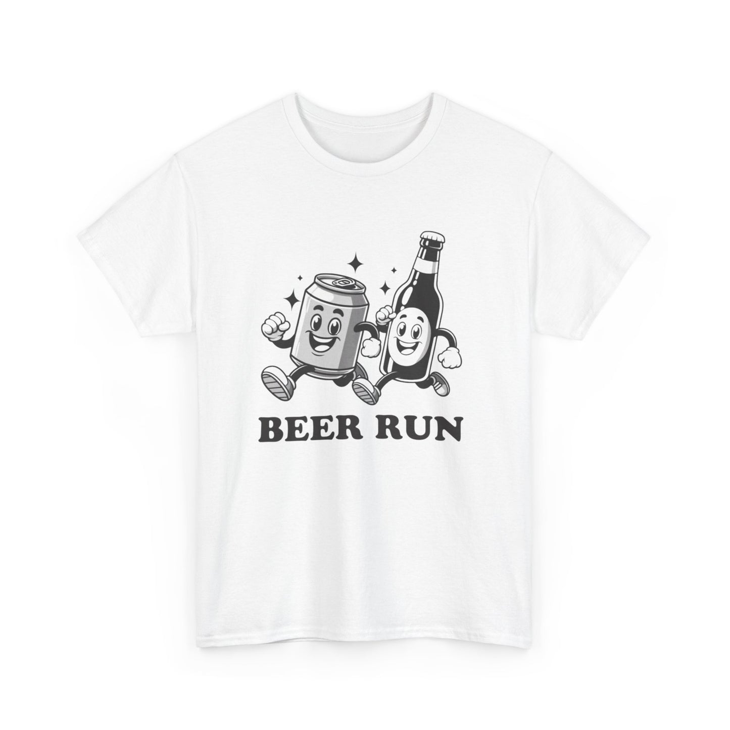 Beer Run Funny Graphic T Shirt NEW ADULT Unisex Heavy Cotton Tee