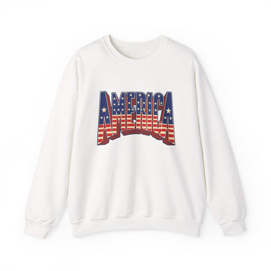 America Graphic USA Retro Sweater NEW Unisex Heavy Blend™ Crewneck Sweatshirt