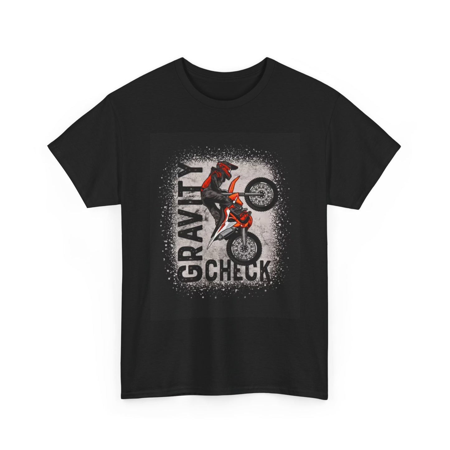 Gravity Check Motocross T Shirt Retro Dirbikes Unisex Heavy Cotton Tee