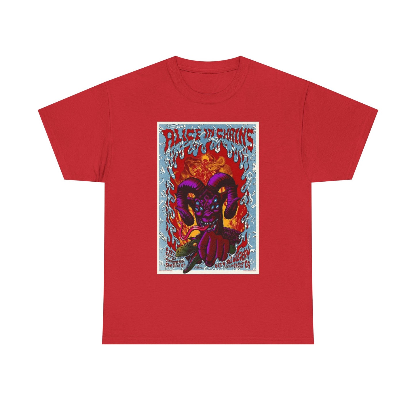 Alice In Chains Rock Band T Shirt Merch Poster Unisex Heavy Cotton Tee