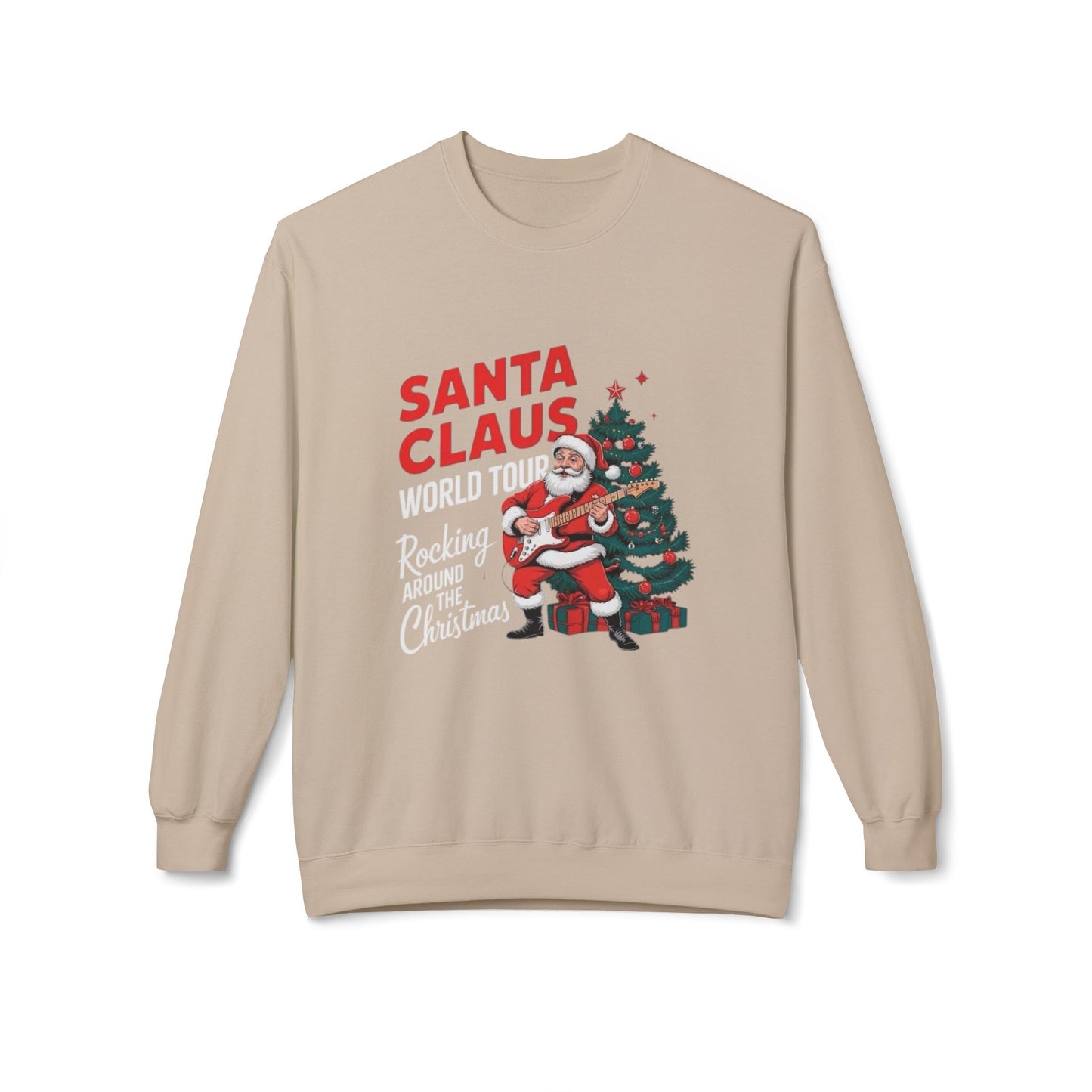 Santa Clause World Tour Unisex Midweight Softstyle Fleece Crewneck Sweatshirt