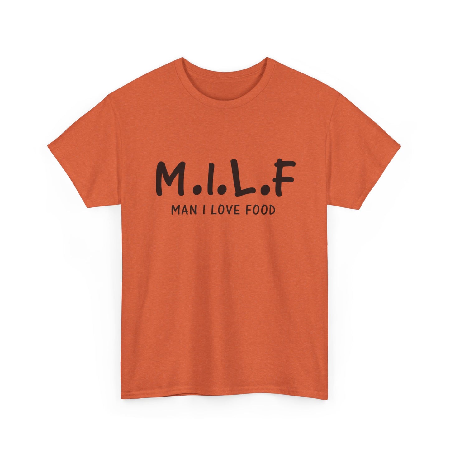 MIlf Man I Love Food Funny Graphic T-Shirt Gift NEW Unisex Heavy Cotton Tee