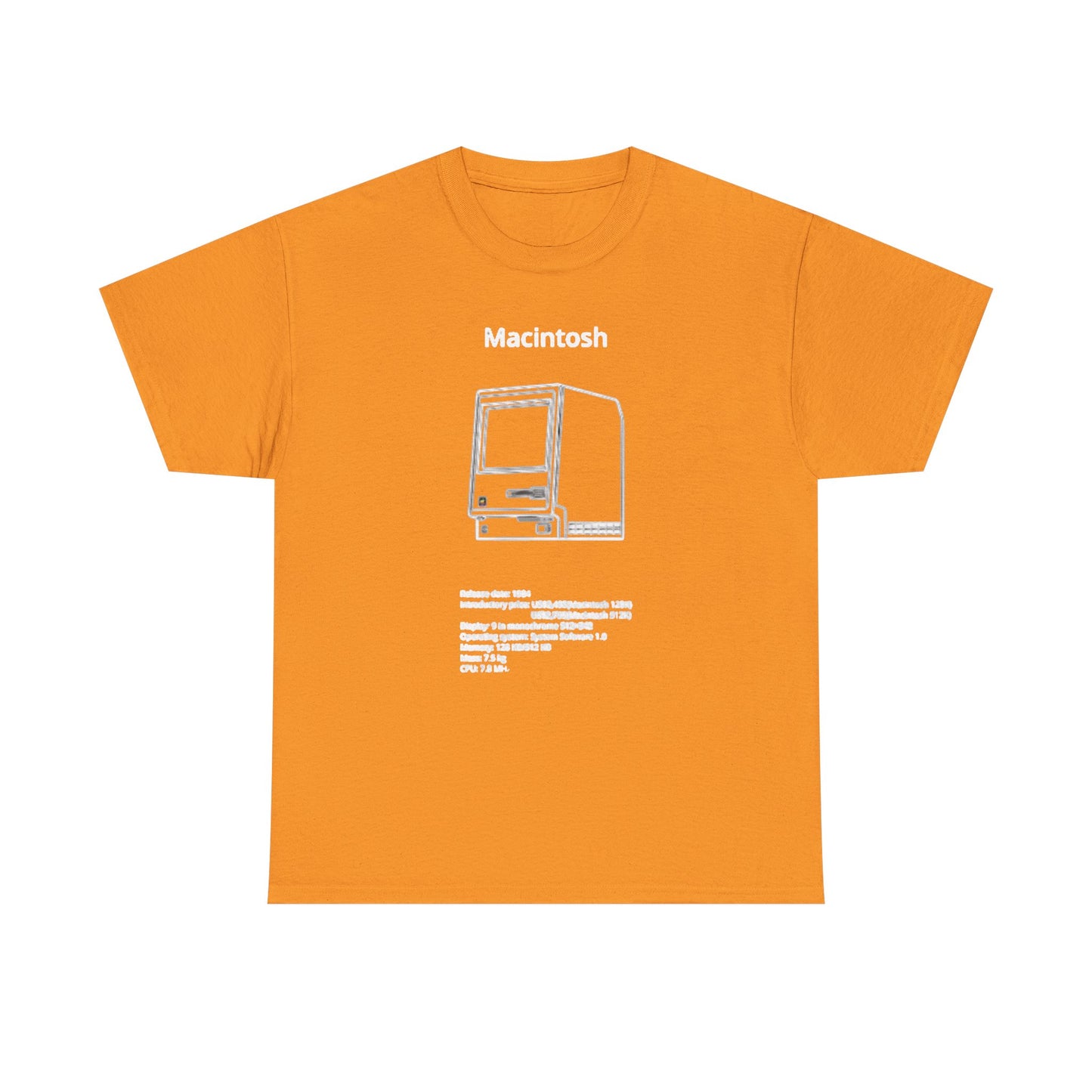 Macintosh Computer Graphic T Shirt Retro Tech Unisex Heavy Cotton Tee