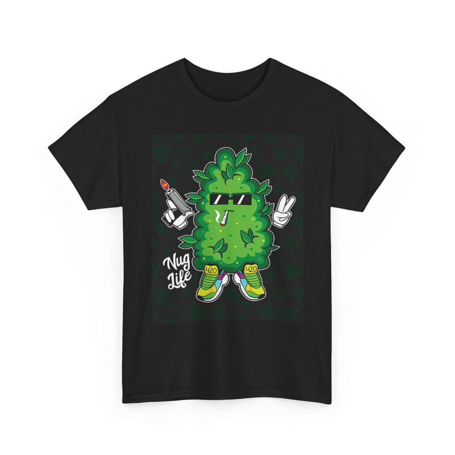 Nug Life Graphic T Shirt Pot Head 420 Unisex Heavy Cotton Tee
