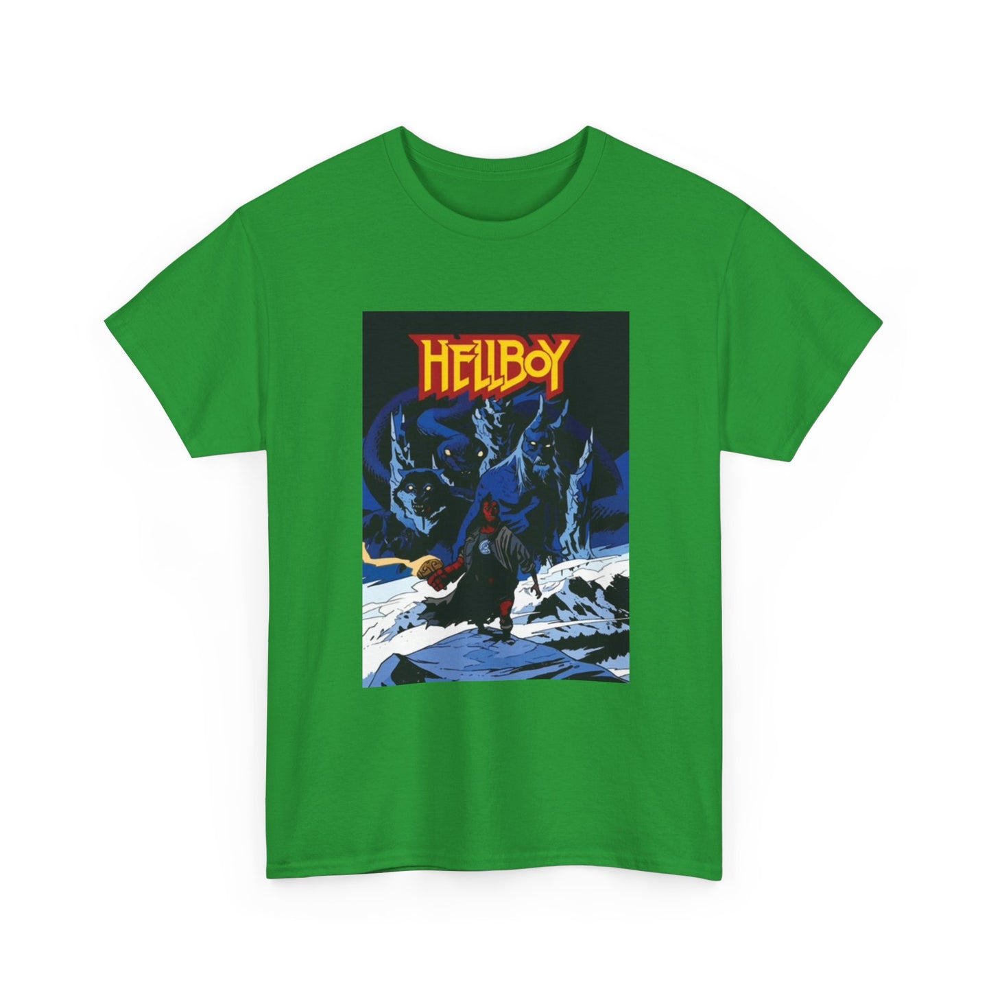 Hellboy Movie Poster Shirt Retro Cartoon Graphic Unisex Heavy Cotton Tee