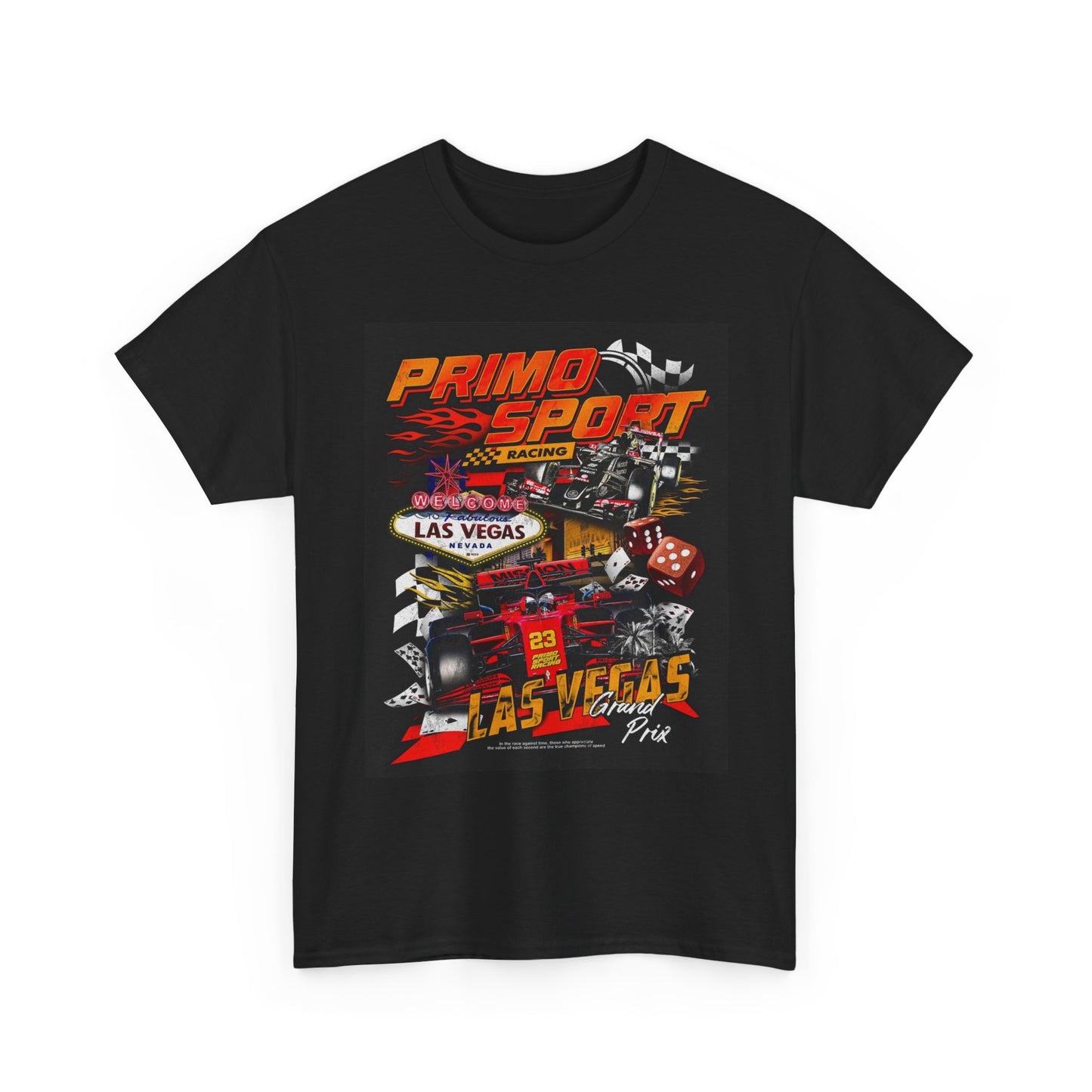 Primo Sport Las Vegas Graphic T Shirt Vintage Retro Apparel Heavy Cotton Tee