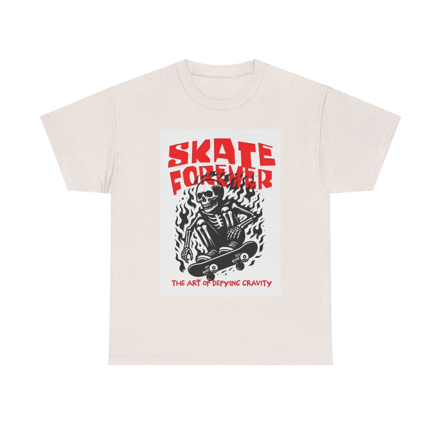 Skate Forever Tshirt Skateboarding Skeleton SB Graphic Unisex Heavy Cotton Tee