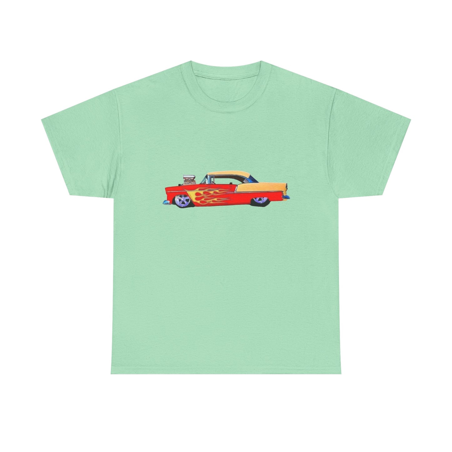 57 Chevy Hotrod Graphic T Shirt Unisex Heavy Cotton Tee NEW