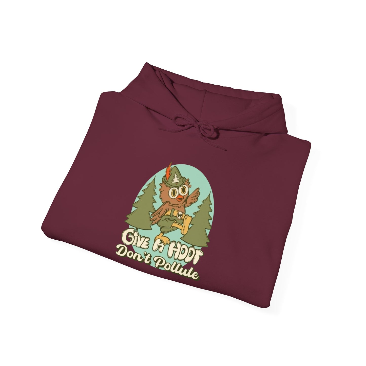 Give A Hoot Don't Pollute Graphic Hoodie Unisex Heavy Blend™ Hooded Sweatshirt