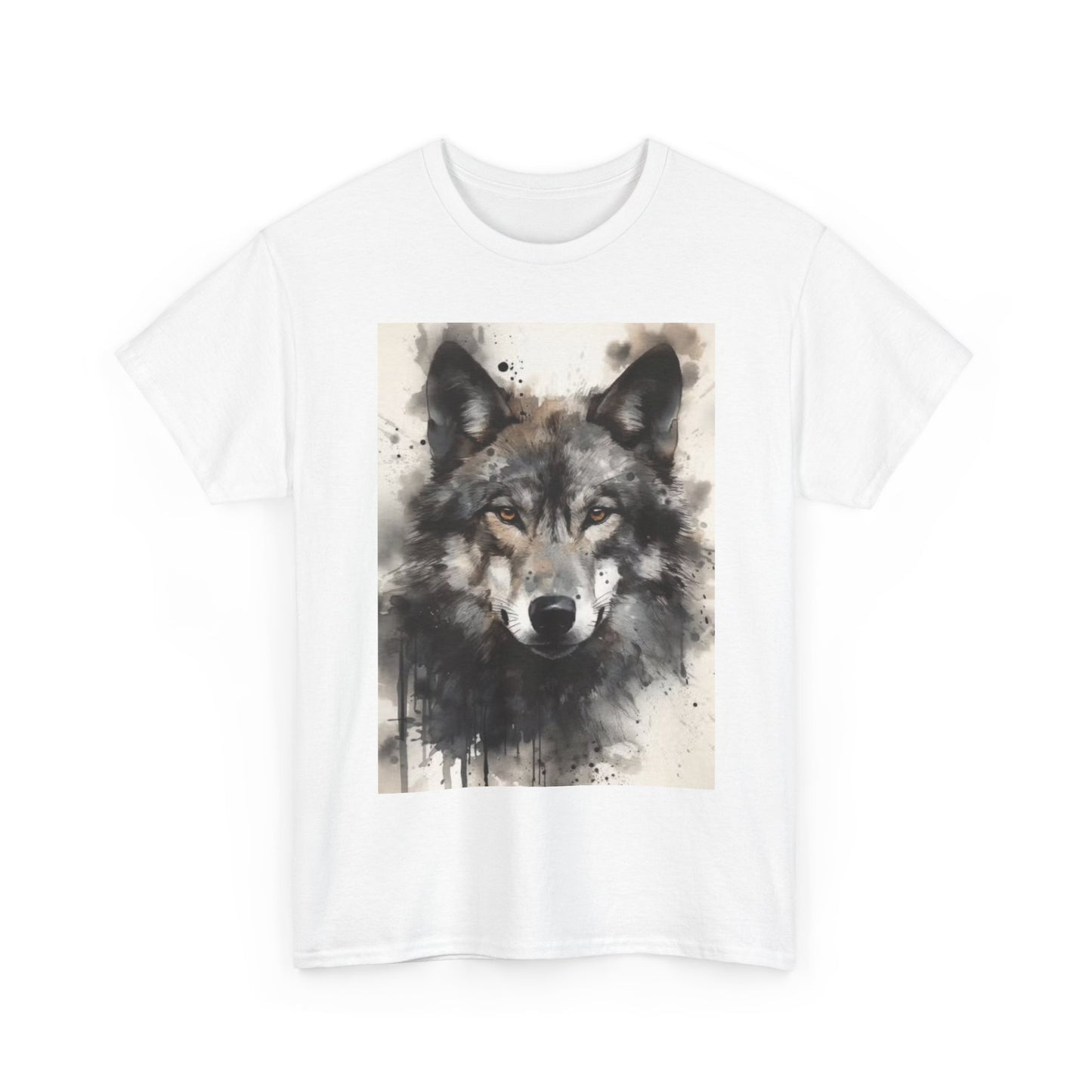 Wolf Tshirt Retro Animal Dog Lover Funny Howling Graphic Painting Heavy Cotton